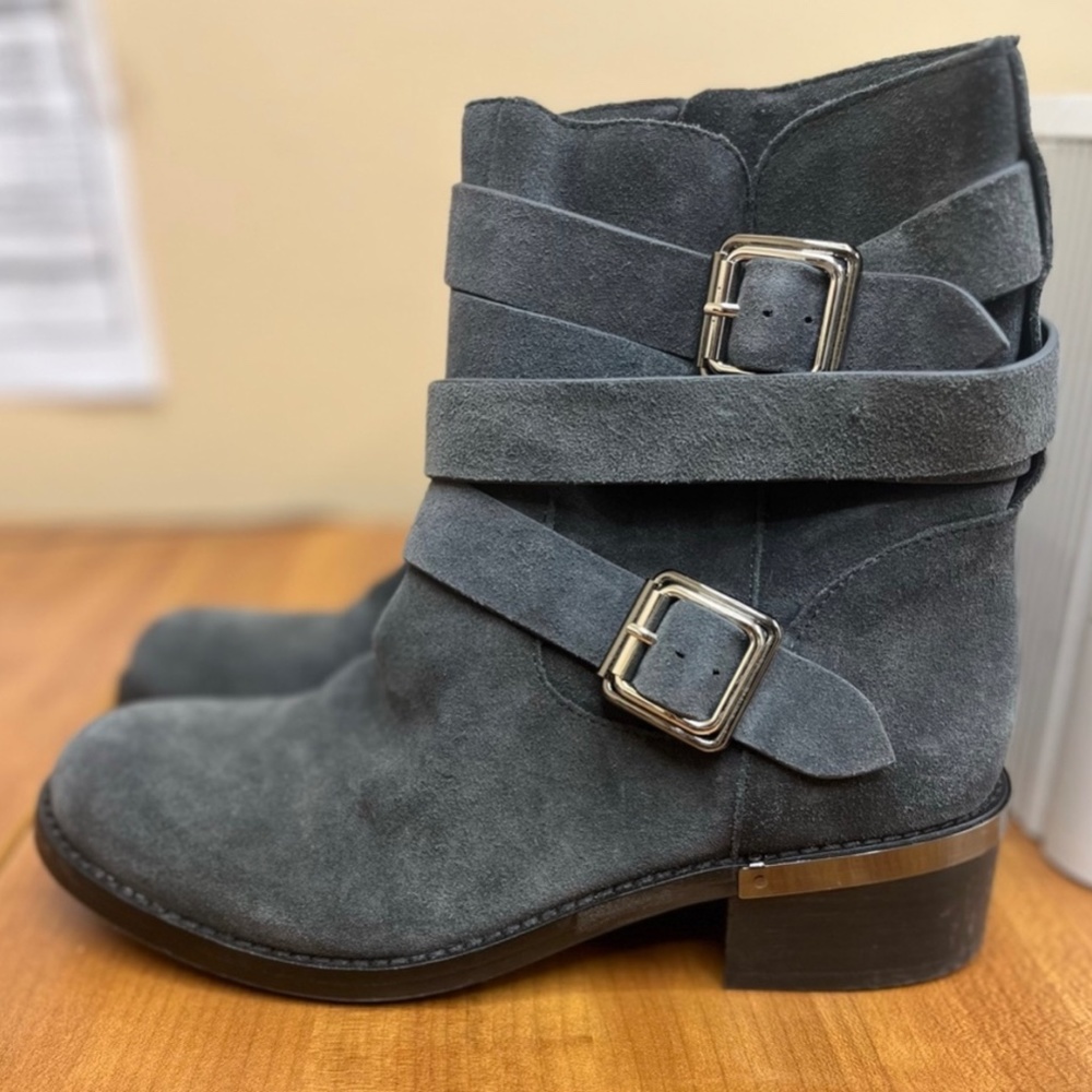 VINCE CAMUTO GRAY BOOTIES- SIZE 7; LIGHTLY WORN